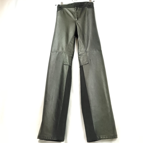 ***HOST PICK***Tahari Faux Leather Contrast Pants Size 12 Black - Picture 1 of 7